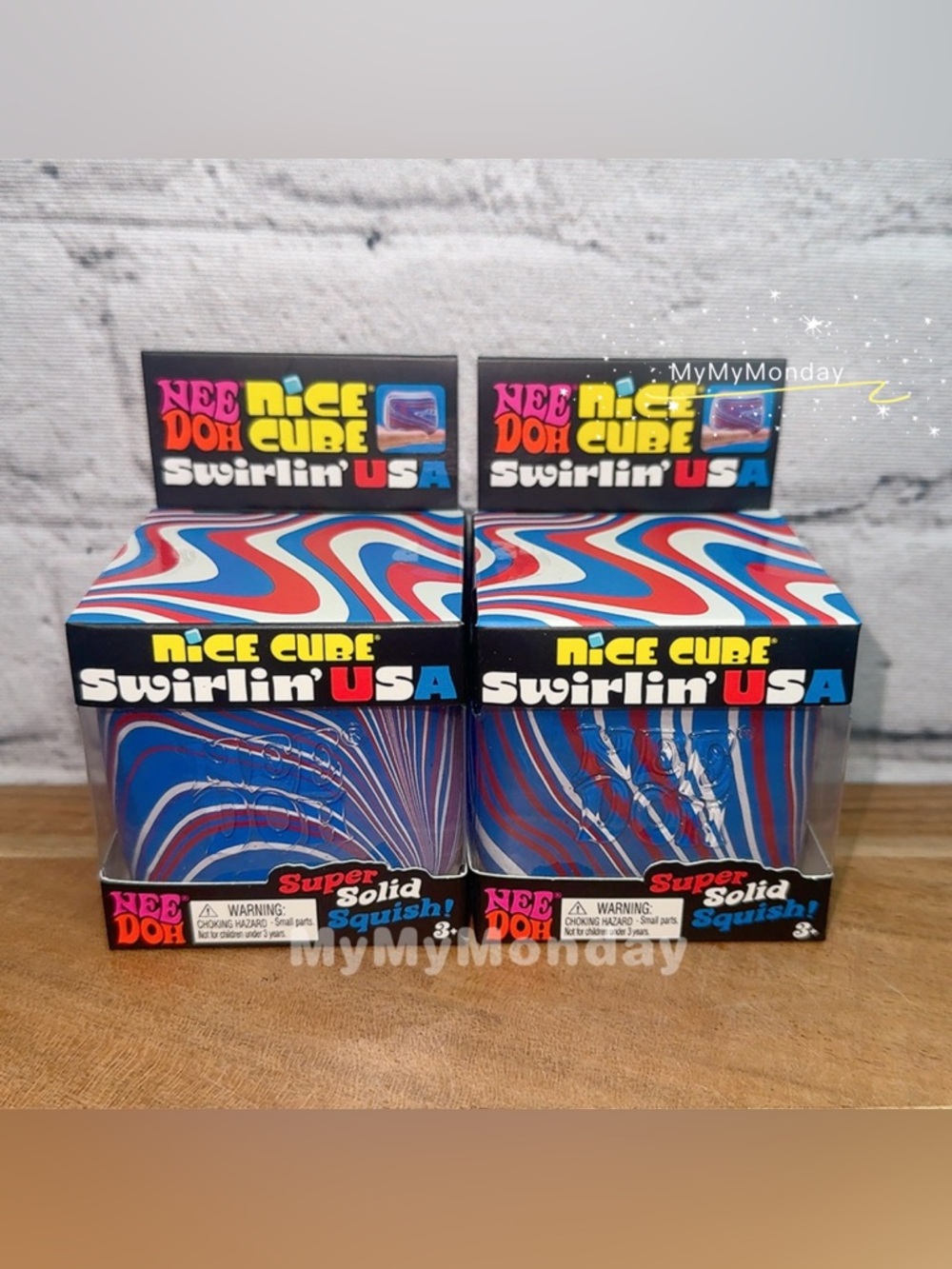 NeeDoh Nice Cube Swirl USA Squishy Fourth of July Bundle